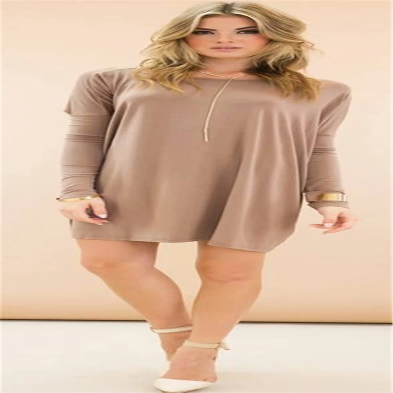 Женская однотонная блузка с длинным рукавом и круглым вырезом | одежда