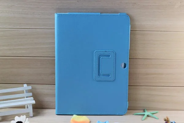 Синий Чехол для samsung Galaxy Tab 2 10,1 P5100 P5110 P7500 P7510 с откидной крышкой, кожаный чехол-книжка для планшета, защитный чехол+ стилус - Цвет: Синий