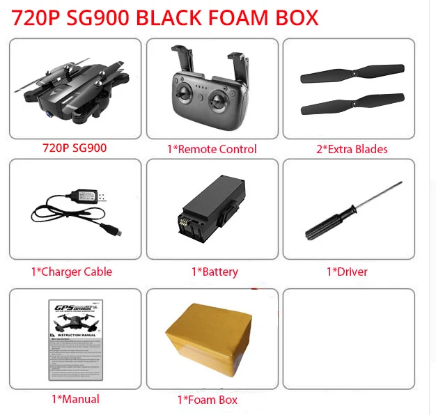 720P Black Foam Box Бесголовый Радиоуправляемый Дрон 720P 4K HD Двойная камера в реальном времени воздушный видео гонки Дрон Квадрокоптер авто возврат RTF wifi FPV вертолет - Color: 720P Black Foam Box