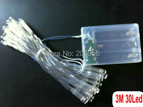 5pcs/lot 3M 30LED AA battery operated fairy string light LED Flashing lamp Christmas Xmas Wedding party decor-9 colors optional | Лампы и