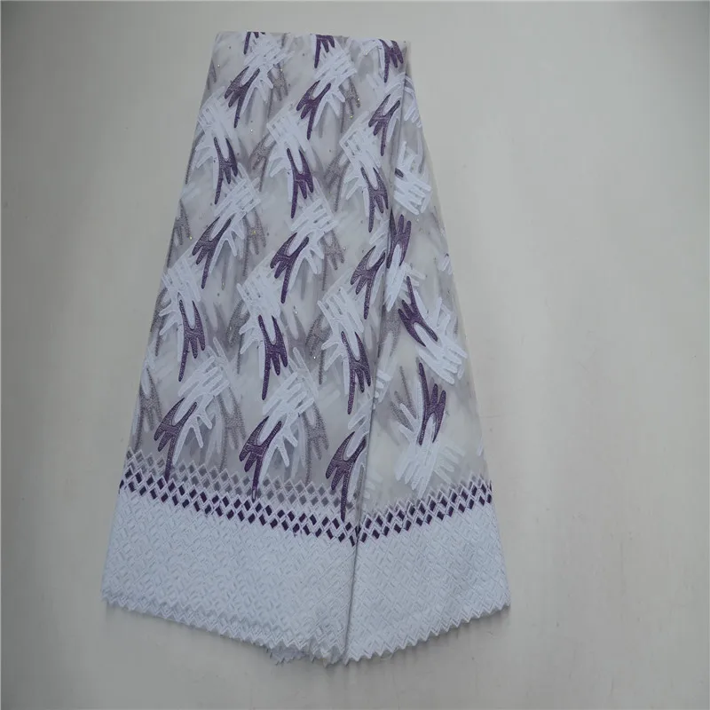 

High Quality Swiss Voile Lace Embroidery African Lace Fabric Tulle White Stones Net French Lace Guipure Nigerian Lace Fabric