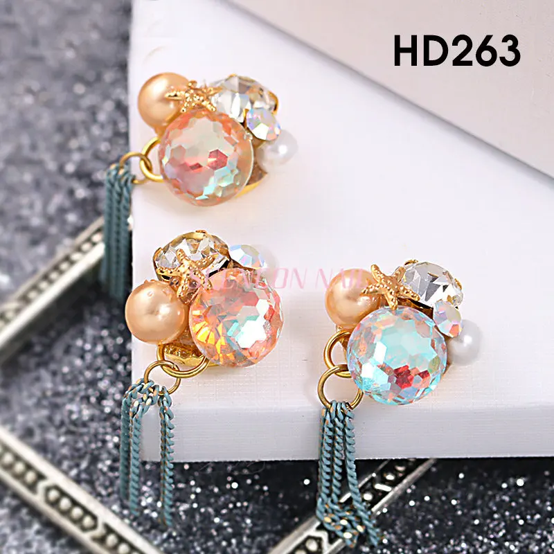 Новинка 5 шт. роскошные украшения для ногтей из сплава невесты большие стразы и