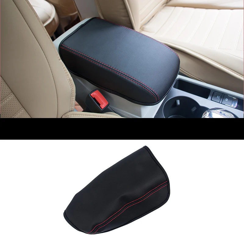 black red wire Lsrtw2017 волокна Кожаный чехол для автомобиля с подлокотником для Volkswagen Tiguan - Название цвета: black red wire