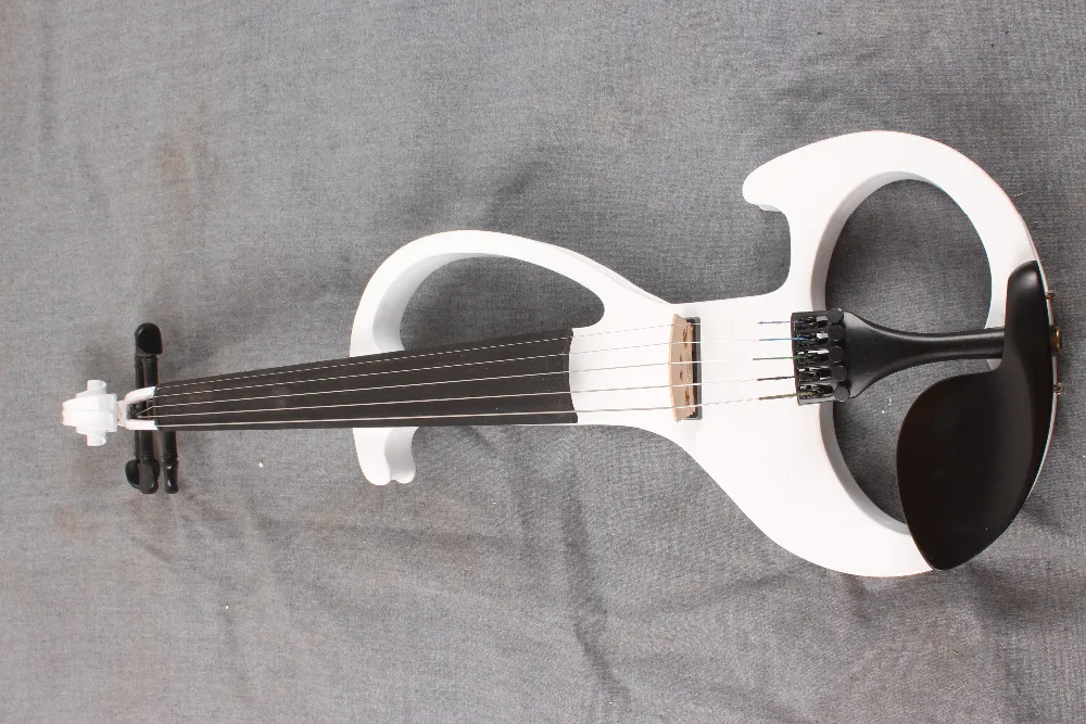 Белая 5 струн 4/4 электрическая скрипка из массива дерева тонкий звук 1 шт. товар