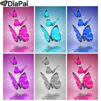 diapai 5d diy diamond painting 100 full squareround drill color butterfly 3d embroidery cross stitch home decor