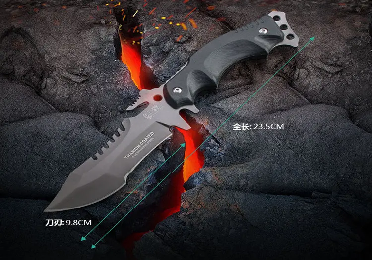 HX на открытом воздухе 440C сталь, камуфляж Trident боевой и туристический нож, охотничьи ножи для выживания джунглей спасательный нож инструмент для дайвинга