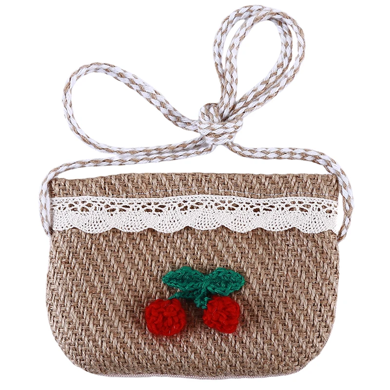 Льняные вишня клубника креативная сумка через плечо ручной работы девушки