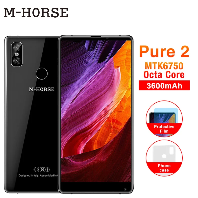 М лошадь Pure 2 5 99 &quotHD + 18:9 Дисплей мобильного телефона Android 7 0 mtk6750 восемь ядер 4G B 6 3600