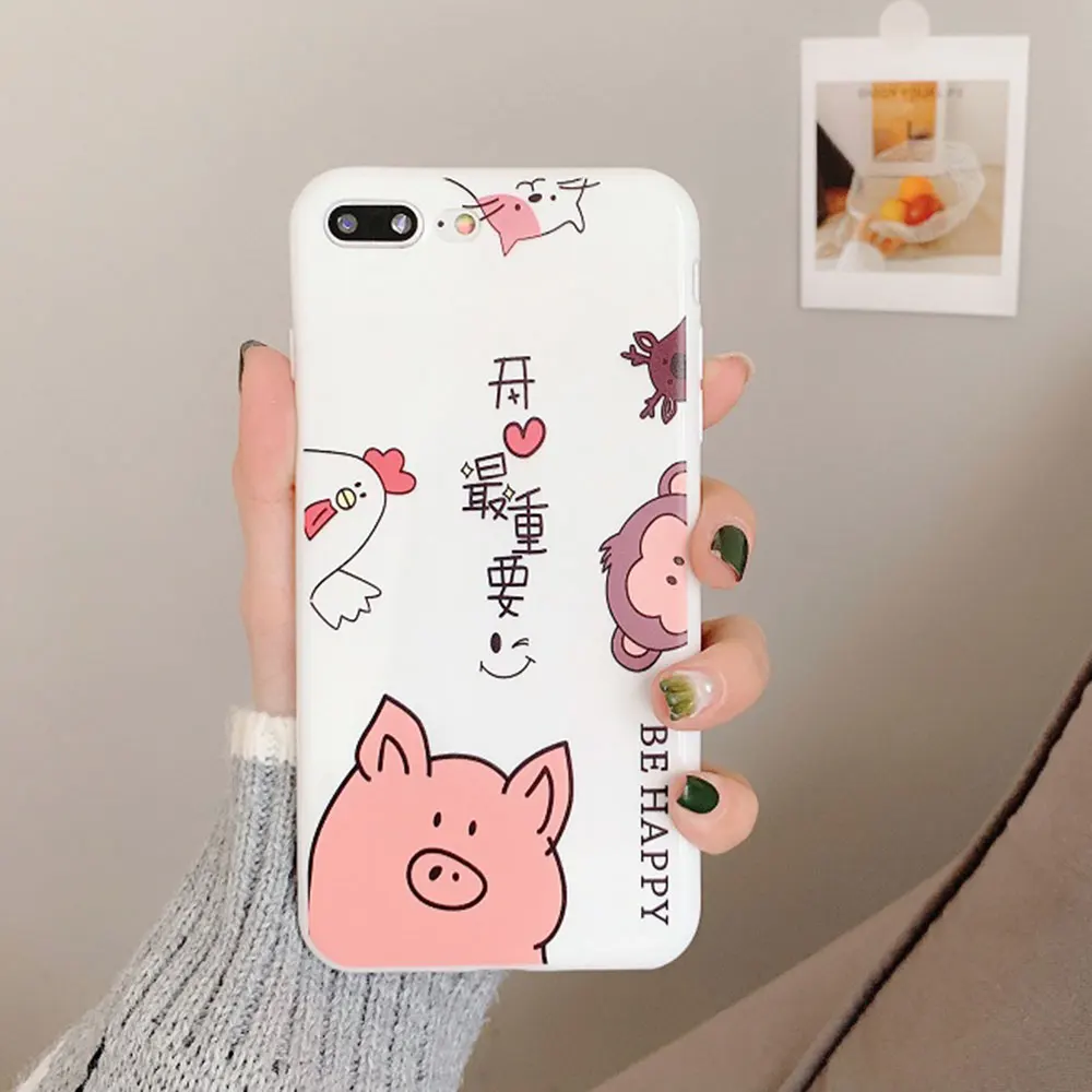 Силиконовый чехол TPU мягкий для iPhone X XR XS Xs Max 7 Plus 8 Чехлы 6S 6 милые аксессуары