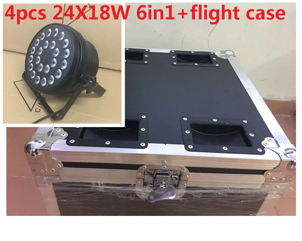 4 pz 24x18 Вт светодиодный Par Luci con 1 чехол для полета rgbwa uv 6в1 светодиодный par luce