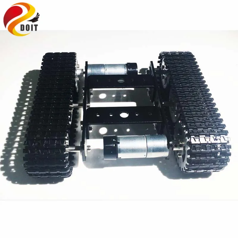 Black 9V 150rpm Мини TP100 алюминиевый сплав Танк робот шасси гусеница платформа с 12 В 350 об./мин двигатель DIY Arduino в разобранном виде комплект - Цвет: Black 9V 150rpm