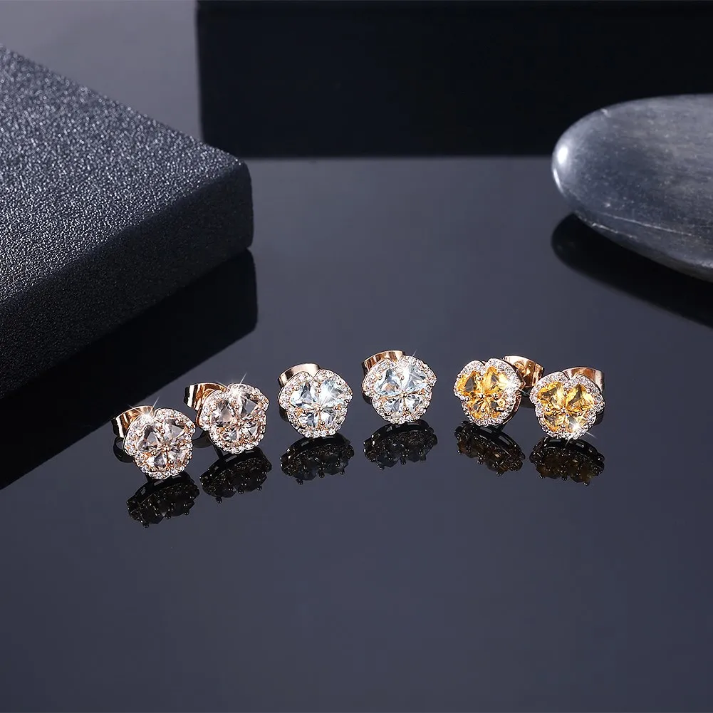 Женские винтажные серьги гвоздики three oorknopjes boucles синие желтые прозрачные цвета
