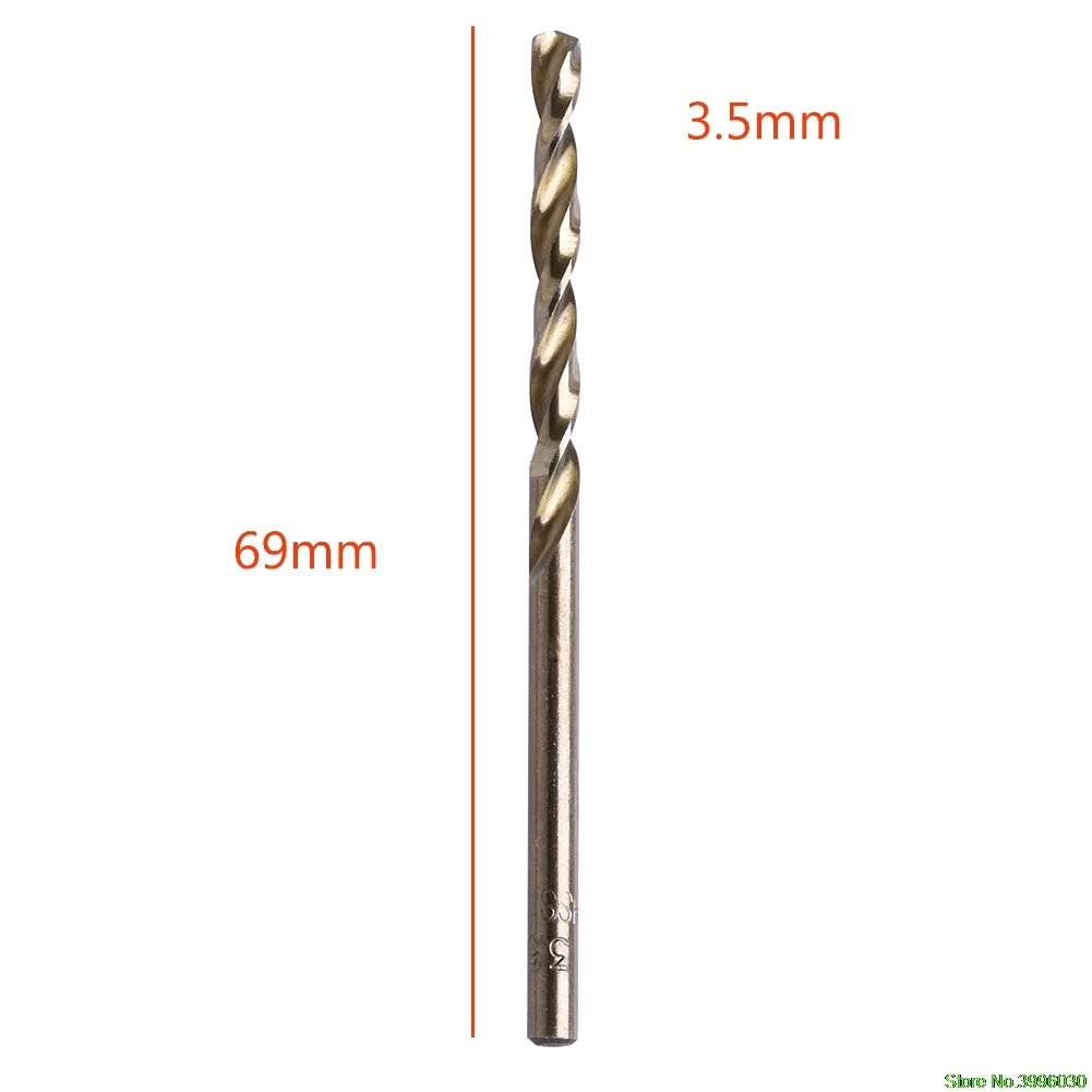 

10Pcs 3.5mm M35 Round Shank HSS-Co Cobalt Twist Drill Spiral Drill Bit