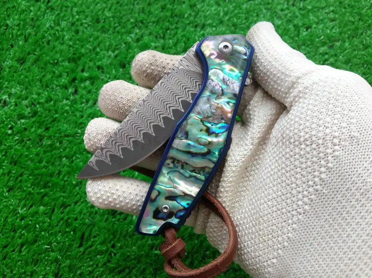 Дамасский стальной складной нож для очистки Коллекционные ножи|folding paring knife|paring