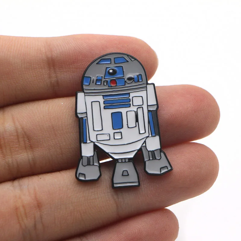 P3044 Dongmanli крутой робот R2D2 металлические эмалированные булавки и броши для женщин и мужчин нагрудные булавки рюкзак сумки шляпа значок подарки