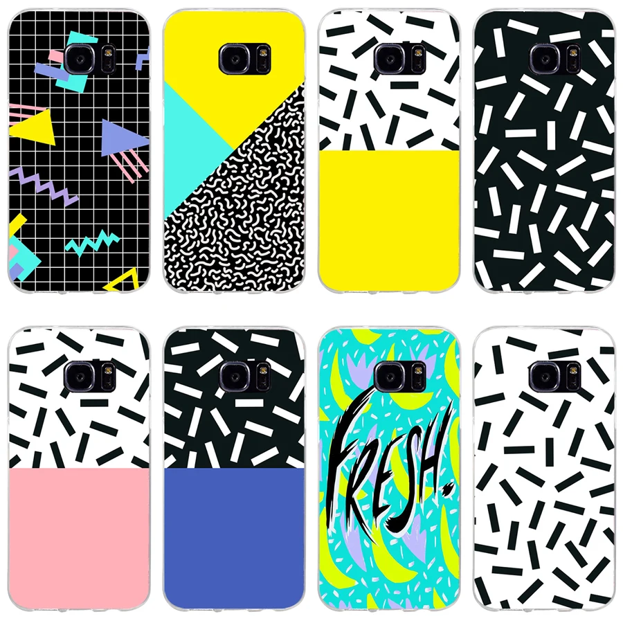 65H Мемфис узор Мягкий ТПУ силиконовый чехол для samsung Galaxy s6 s6 s7 edge s8 s9 plus чехол