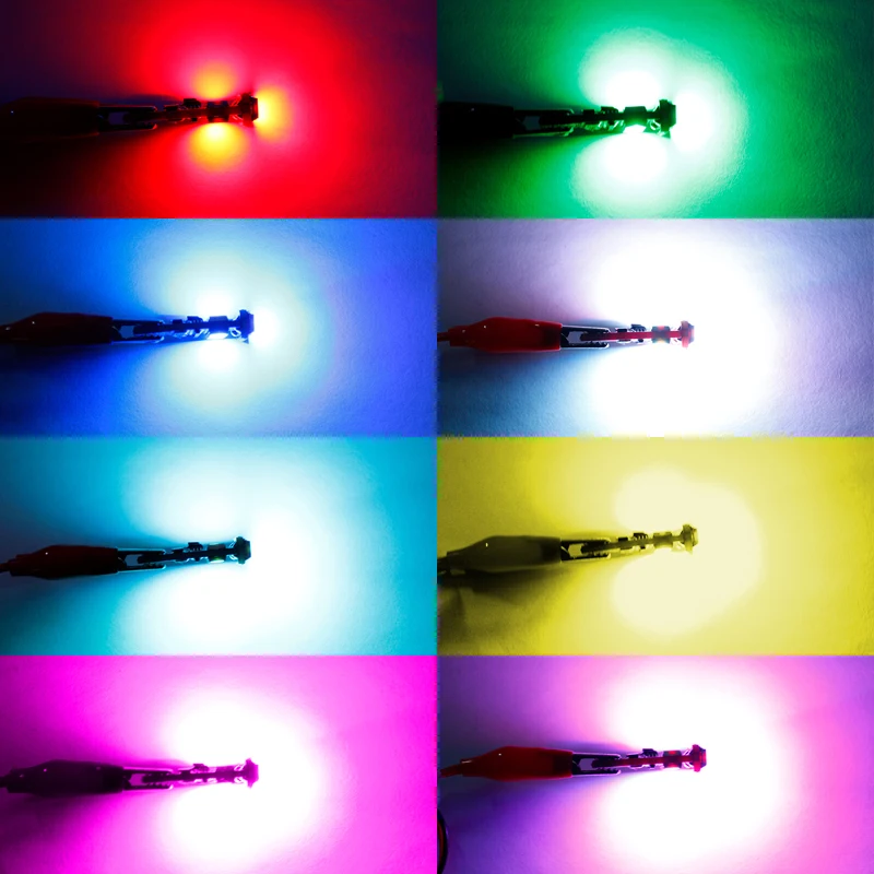 2 шт. RGB многоцветный 6 SMD 5050 Автомобильный светодиодный светильник 194 T10 W5W 12V Клин