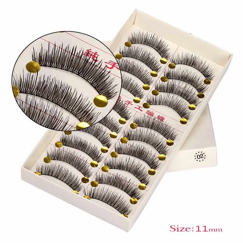 10 пар Накладные ресницы ручной работы Ресницы накладные макияж ресниц cilios первой
