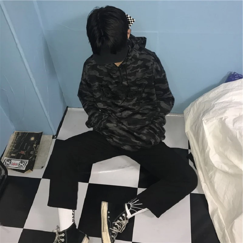Harajuku Новая зимняя уличная мода в стиле ольччан камуфляж хип хоп с надписью