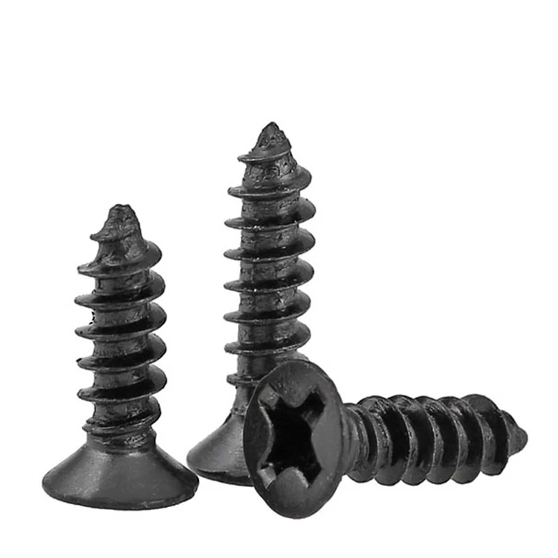 Винты M2mm * 4mm 5mm 6mm 8mm 10mm 12mm 1000pcs черные Серебряные металлические застежки