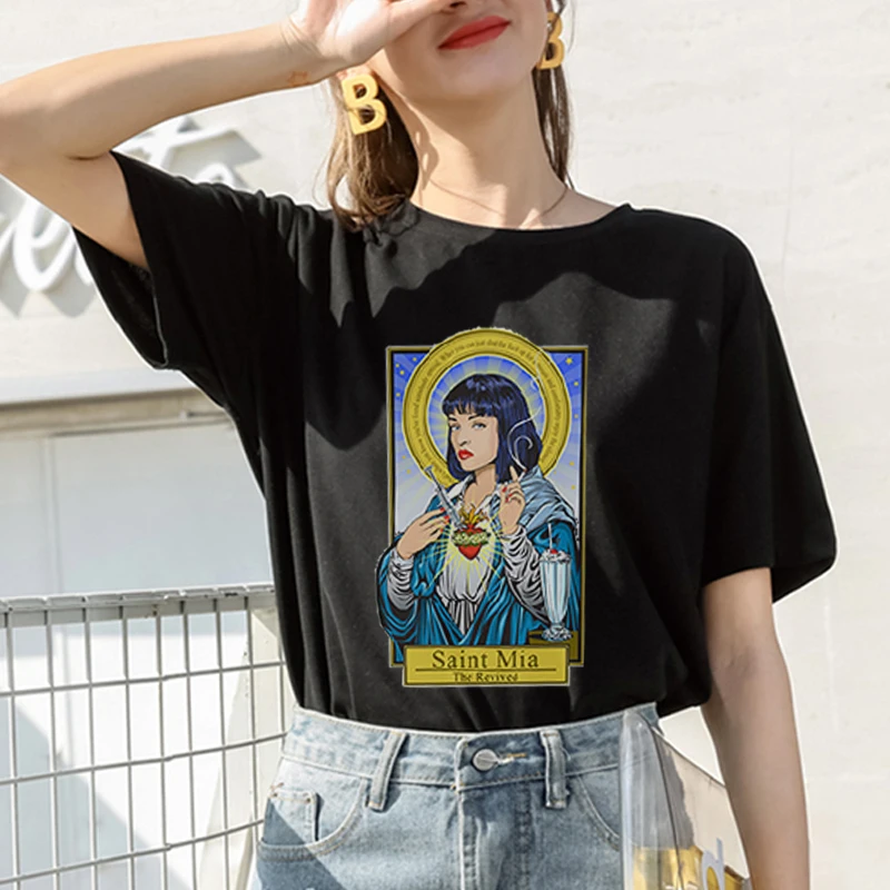 Лето Harajuku футболка женская мякотью Художественная литература печатным рисунком
