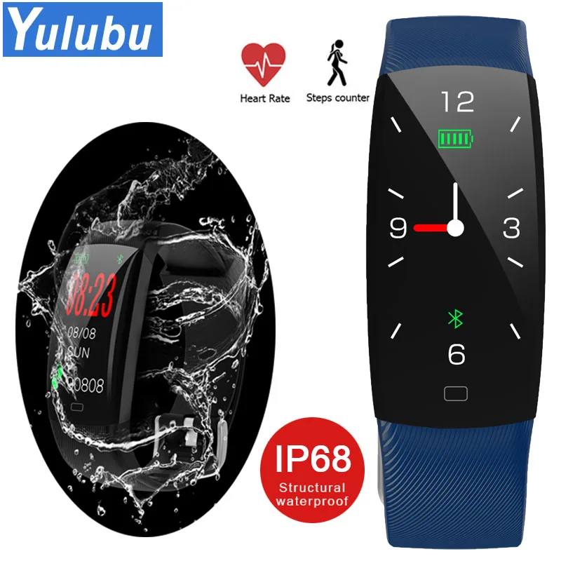 Цветной экран F64C Bluetooth смарт-браслет IP68 водонепроницаемый для плавания