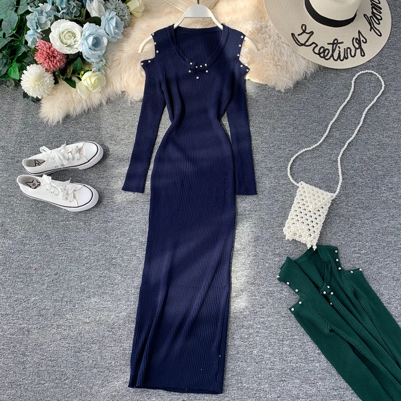 Женское трикотажное платье ALPHALMODA однотонное до середины голени с прозрачным