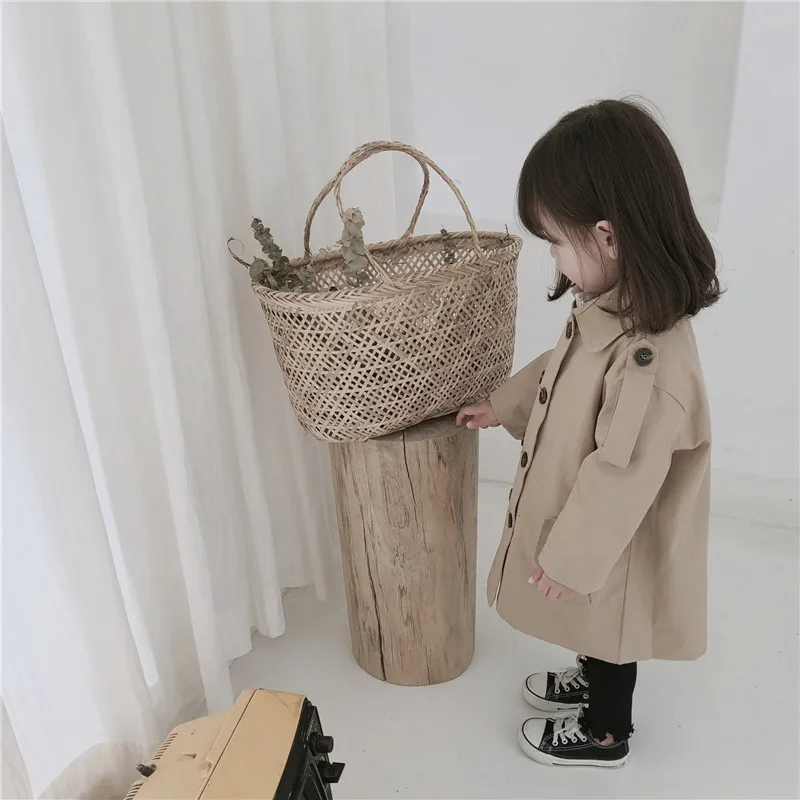 Осенние куртки для девочек модная детская куртка ветровка с двойной грудью