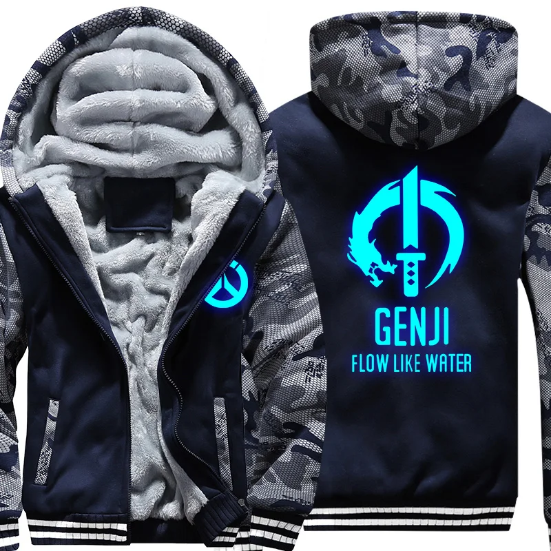 Мужские и женские толстовки размера США светящаяся Толстовка Genji для OW Reaper