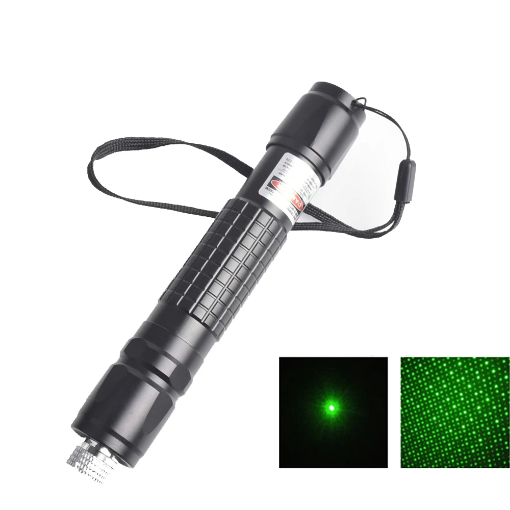Hunting Green Laser Pointer 532 nm 10000 m with Star Laser Pen Long Distance Lasers Sight Pointer+EU Charger+18650 Battery