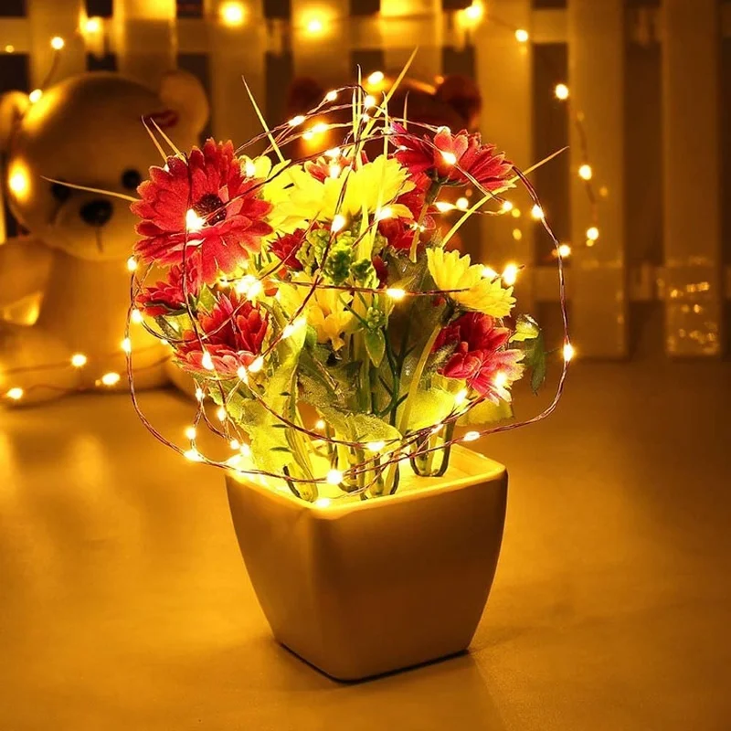 5M 10M 3AA battery silver line string fairy light Christmas decoration lights with 8 function remote control and box | Освещение