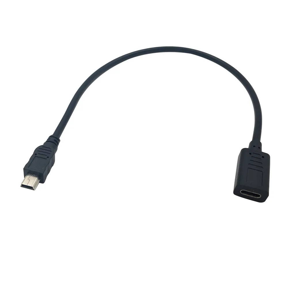 Кабель для передачи данных 25 см USB mini 2 0 5Pin папа к 3 1 Type C мама м|Компьютерные кабели
