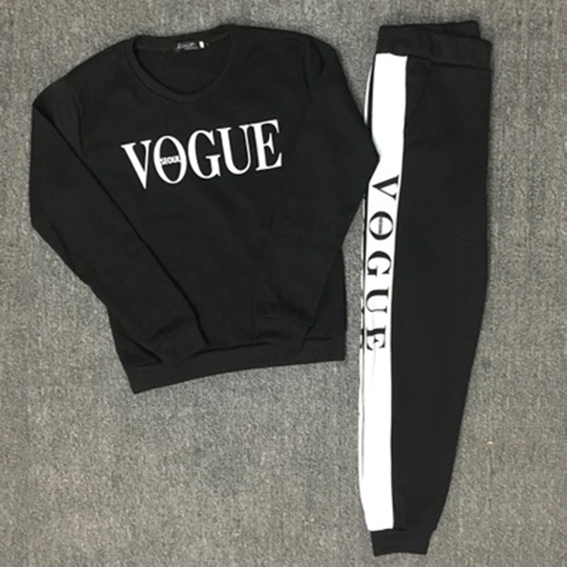 VOGUE new2 принт 2 комплект из двух предметов Топ и штаны модные корейские Харадзюку