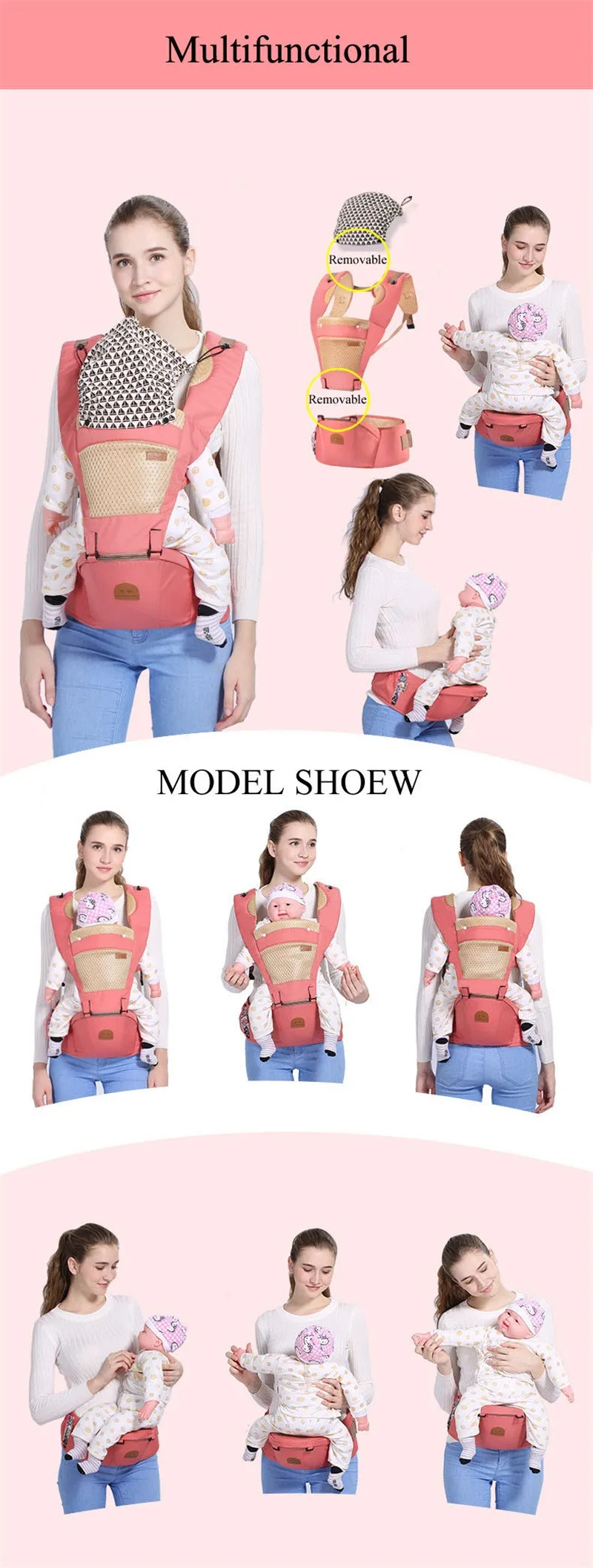 Рюкзак кенгуру с капюшоном эргономичный Регулируемый для детей|baby sling wrap carriers|wrap