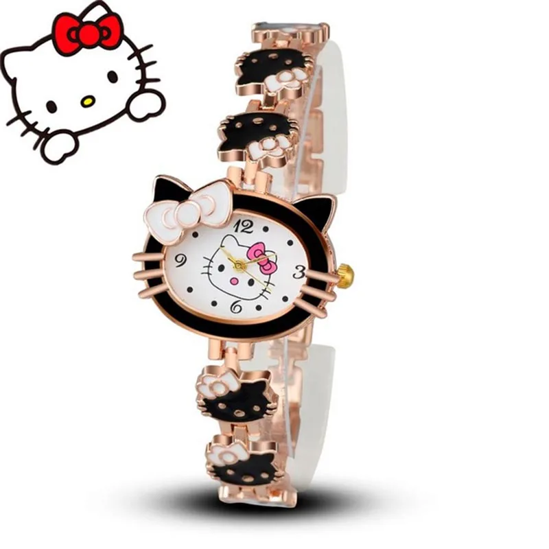 2019 новый бренд hello kitty мультфильм часы для женщин детское платье кварцевые