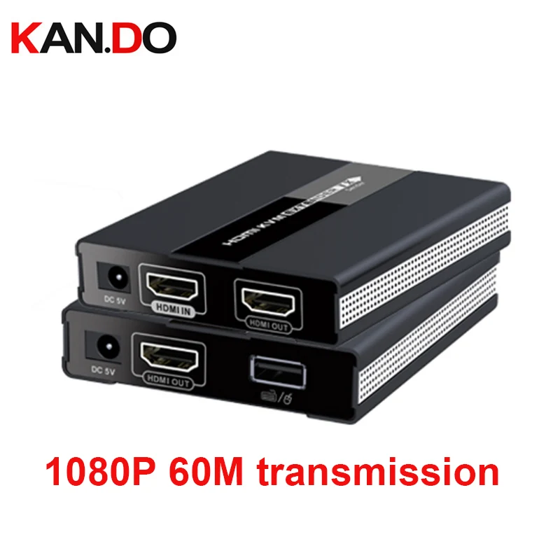 371kvm 1080P 60M USB HDMI KVM Extender Over Single Cat 5/5E/6/7 Ethernet Cable HDMI Extension USB Keyboard Mouse Support