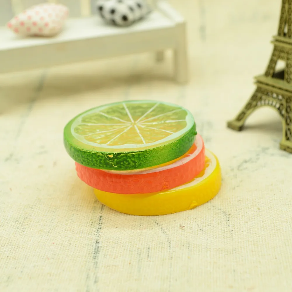 5 шт. детские пластиковые ломтики лимона|Искусственные фрукты| |
