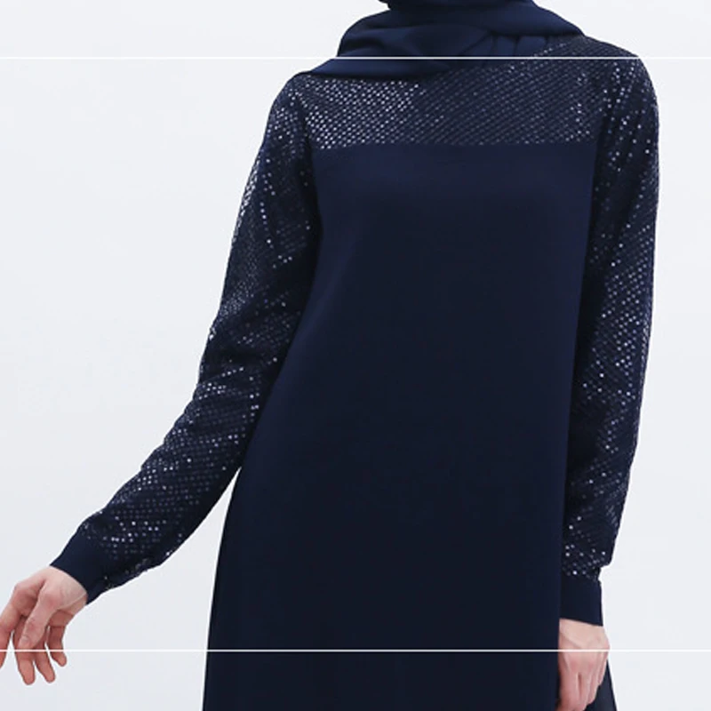 Vestidos Sequin Abaya Дубай длинное мусульманское хиджаб платье для женщин кафтан Elbise Eid турецкие платья халат Musulmane Longue