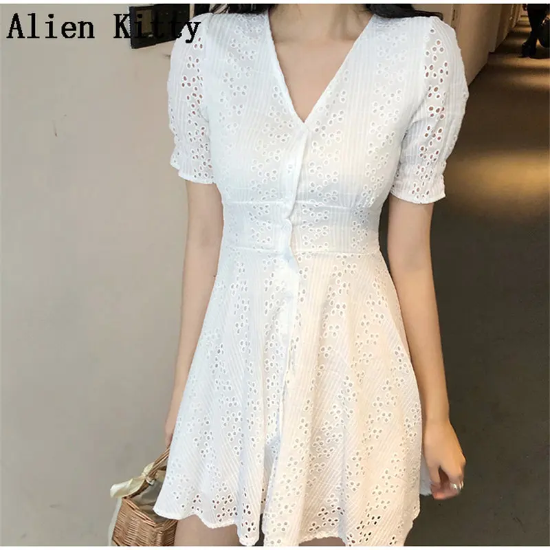 Платье мини с рукавами фонариками однотонное|Женские платья| |