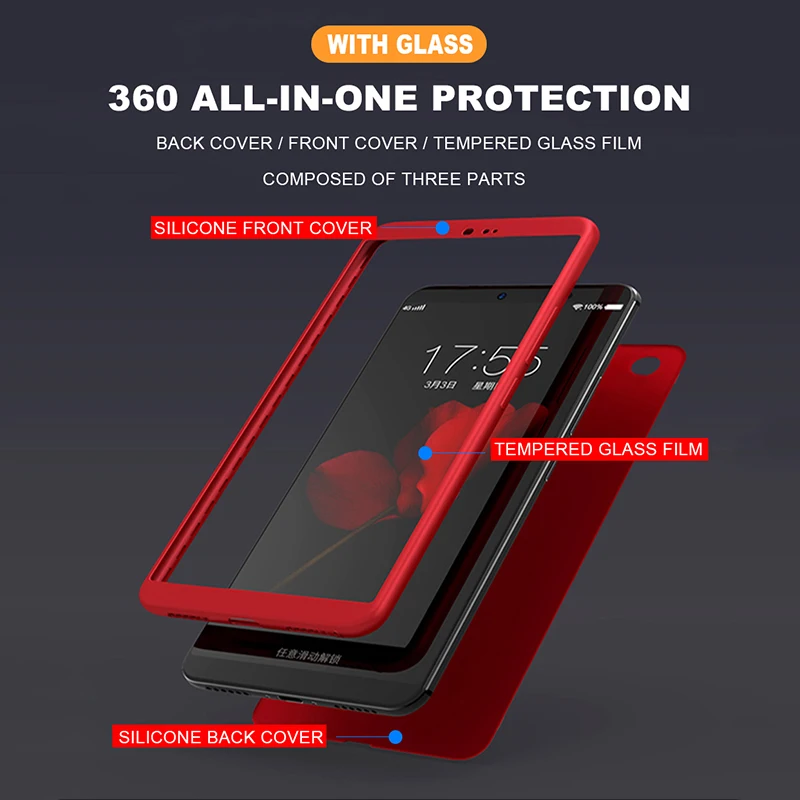 Funda для Xiaomi Mi pad 4 чехол " с закаленным стеклом ультра тонкий 360 полный охват Мягкий силиконовый чехол для Xiaomi Mi pad 4