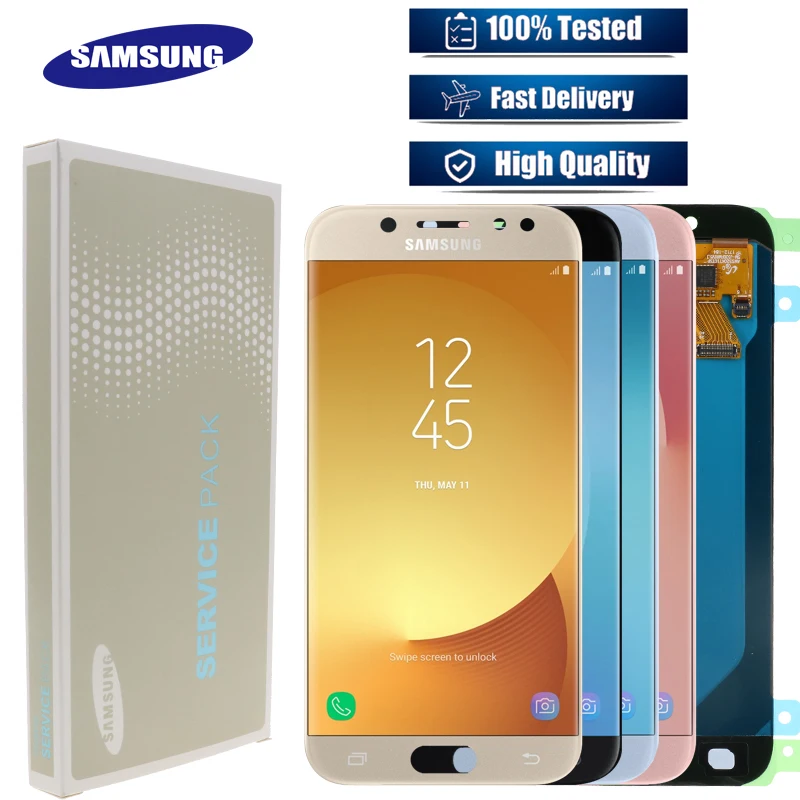 Супер AMOLED 5,2 ''ЖК-дисплей для SAMSUNG Galaxy J5 PRO J530 J530F lcd кодирующий преобразователь сенсорного экрана в сборе