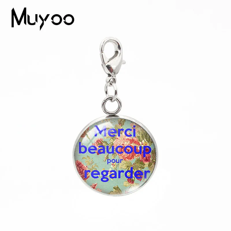 2019 Новый Merci Beaucoup круглый талисман кулон спасибо кулоны в форме стеклянного