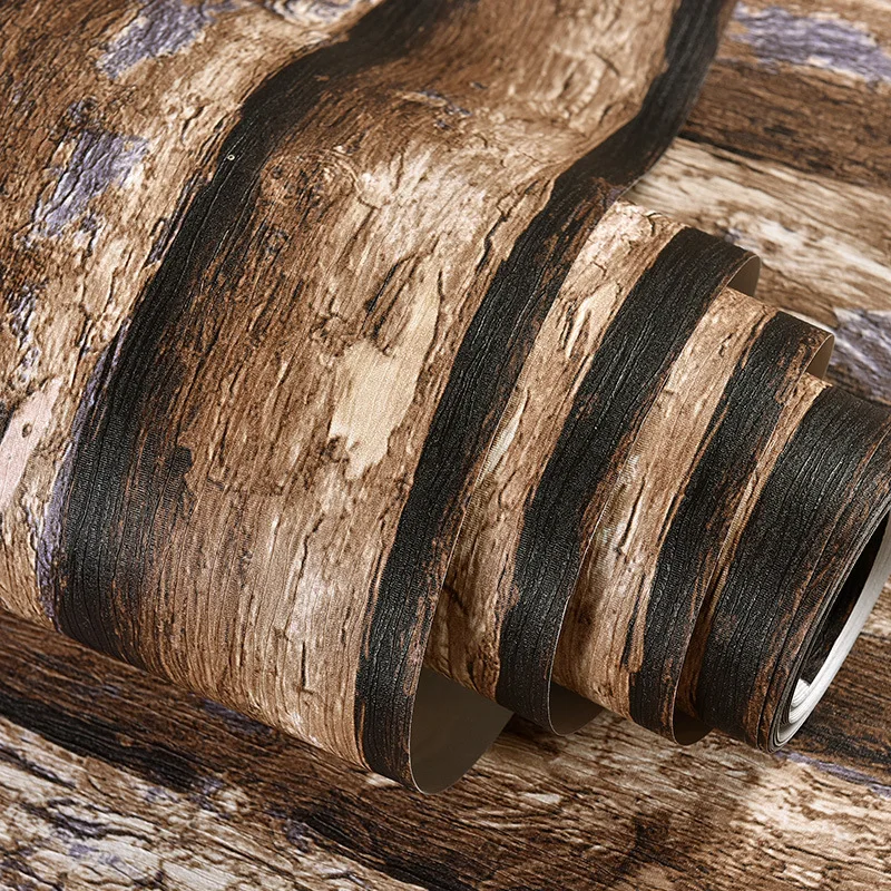 Ретро Китайский имитация кора обои исследование гостиная фон простой трехмерной