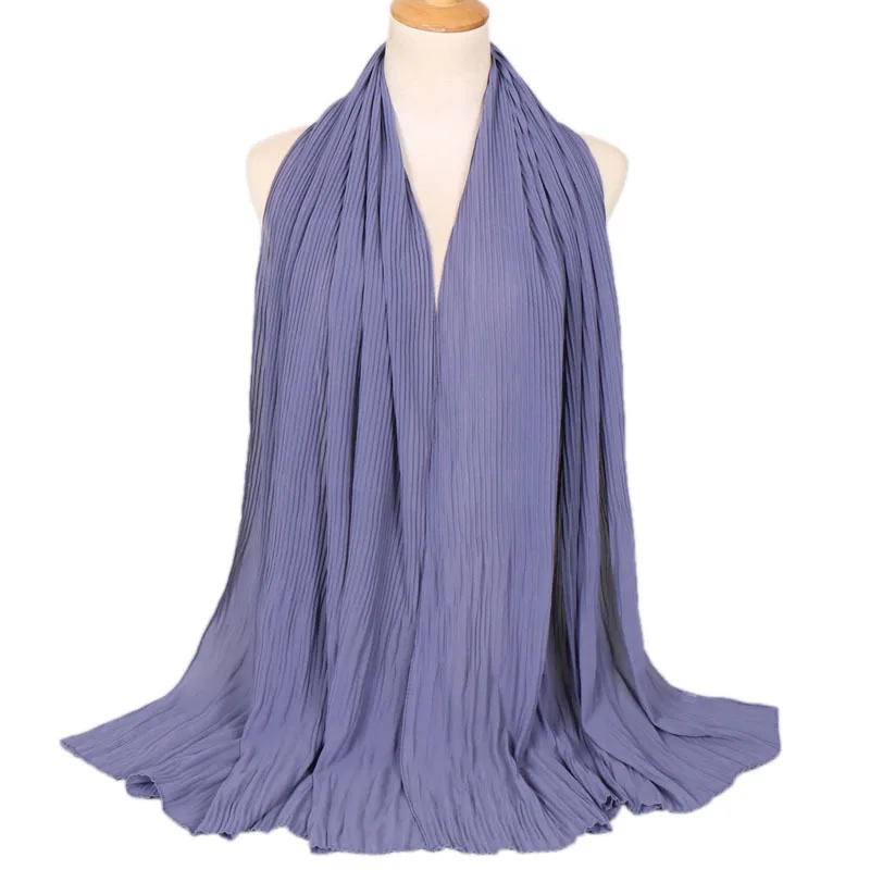 16 Muslim Women Crinkle Hijab Shawl Female Headscarf Plain Chiffon Islamic Turban Instant Scarf Ready To Wear Wrap Head foulard - Цвет: 16