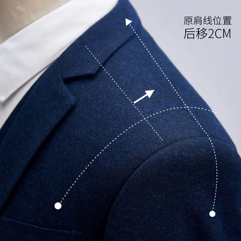 Новинка 2018 стильный мужской пиджак утолщенный однобортный зимний шерстяной