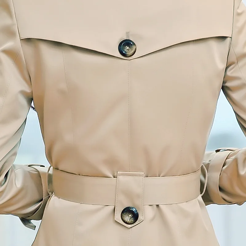 Тренч Женский классический двубортный средней длины весна/осень 2018|trench coat