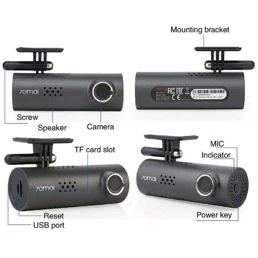 Английский голосовой контроль оригинальный Xiaomi 70mai Автомобильный dvr Smart Dash Cam Wi Fi