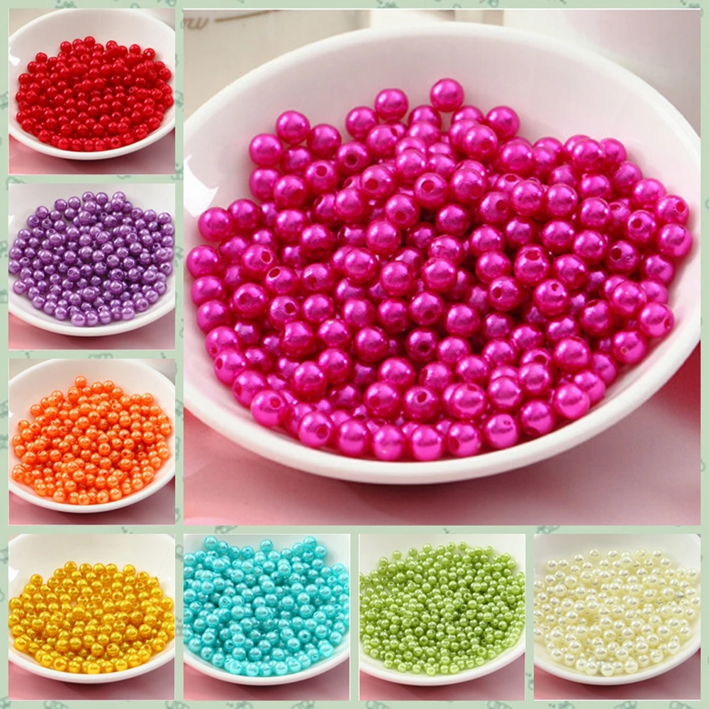 

White/Ivory Color 8mm Diy.100pcs/lot Round Pearl Imitation Plastic Pearl Beads Many Colors For You To DIY Fashion Jewelry