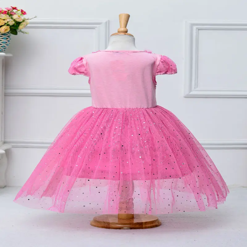 Красивое Летнее платье с пышными рукавами блестящее зимнее принцессы костюм для