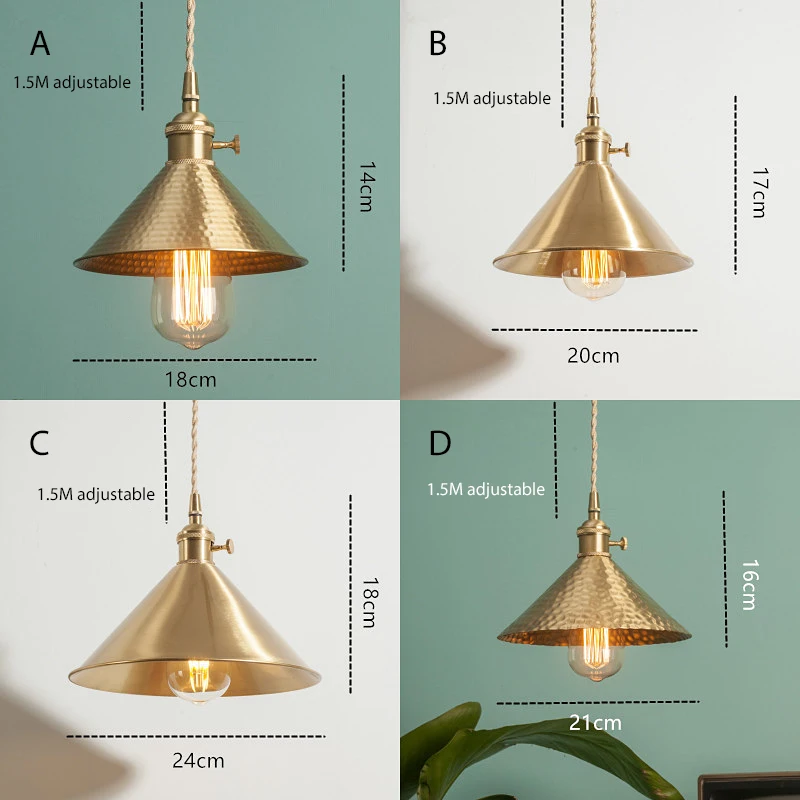 SANBUMG Vintage Pendant Lights American Simple Copper Bedside Lamp Hanglamp Restaurant Bar Porch Cloakroom Hanging Light | Лампы и